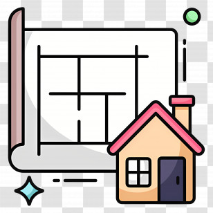 Construction Drawing - House Blueprint With Small House Transparent PNG