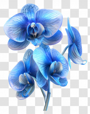 Blue Orchid - Beautiful Blue Orchid Flowers Transparent PNG