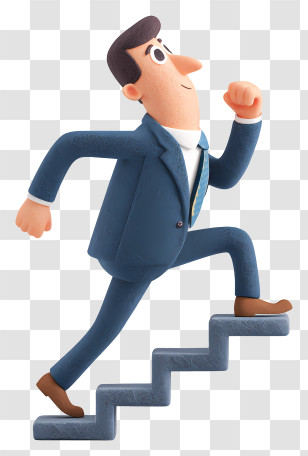 Businessman Climbing Stairs - Businessman Climbing Stairs Transparent PNG