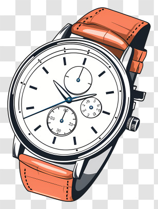 Wrist Watch - Elegant Wristwatch With Leather Strap Transparent PNG