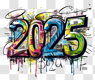 Graffiti - Colorful 2025 Graffiti Art Design Transparent PNG