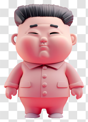 Kim Jong Un - Pink Cartoon Character In A Minimalistic Style Transparent PNG