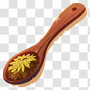 Wooden Spoon - Wooden Spoon With Herbs Transparent PNG
