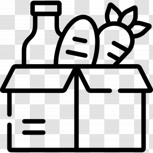 Food Donation - Grocery Box With Food Items Transparent PNG