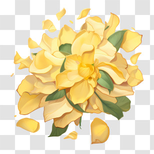 Yellow Rose Petals - Yellow Flower With Petals Transparent PNG