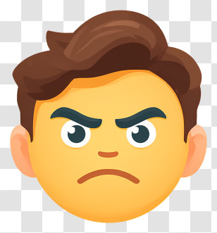 Sigma Face Emoji - Angry Face Emoji Transparent PNG