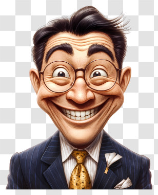 Happy Businessman - Smiling Cartoon Man In Suit Transparent PNG