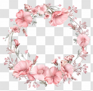 Flower Wreath - Beautiful Pink Flower Wreath Transparent PNG