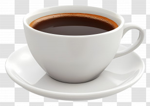 Animated Coffee - Classic Ceramic White Coffee Cup Transparent PNG