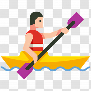 Rafting - Person Paddling Yellow Kayak Transparent PNG