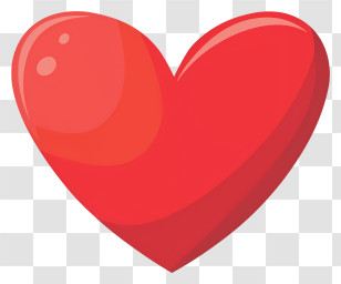 Cartoon - Red Heart Icon Illustration Transparent PNG