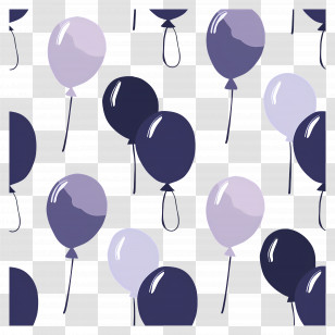 Balloon Pattern - Blue And Purple Balloon Pattern For Celebrations Transparent PNG