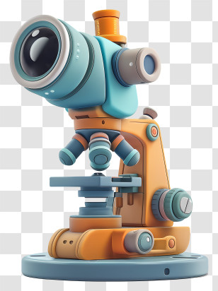Microscope - Colorful Cartoon Microscope Transparent PNG