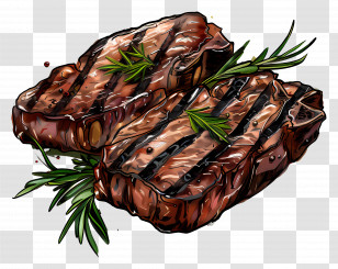 Grilled Steak - Grilled Meat With Herbs And Juicy Texture Transparent PNG