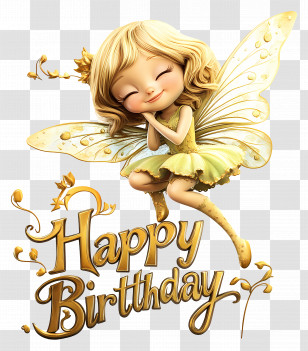 Happy Birthday - Birthday Fairy Greeting Illustration Transparent PNG