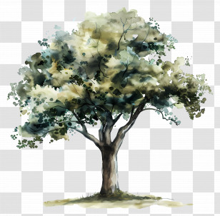 Watercolor Tree - Watercolor Illustration Of A Tree Transparent PNG