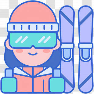 Skier - Girl Ready For Skiing Transparent PNG