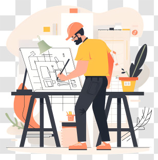 Architect Designing - Architect Drawing Plans Transparent PNG