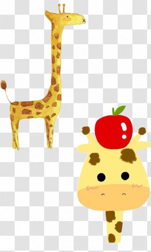 Giraffe Cartoon - Poster - Cute Transparent PNG