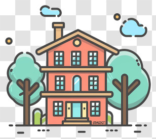 Building Architecture - Small Cute Doodle House Transparent PNG