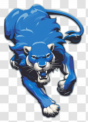 Blue Lion - Blue Panther Illustration Transparent PNG
