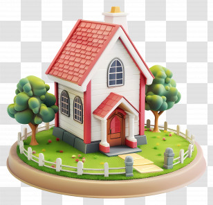 Cartoon School - Small Cute Cartoon House Illustration Transparent PNG