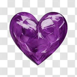 Purple Heart Day - Elegant Purple Crystal Heart Transparent PNG