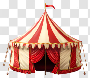 Tent Of Carnival - Red And White Circus Tent Transparent PNG