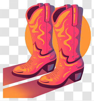 Cowgirl Boots - Stylish Cowboy Boots Illustration Transparent PNG