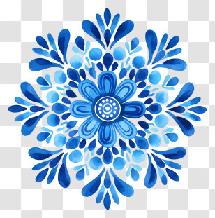 Blue Mandala Patterns - Blue Floral Mandala Design Transparent PNG