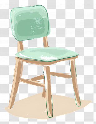 Green Chair - Wooden Chair With Stylish Green Cushion Transparent PNG