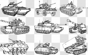 Tank Military Soldier Euclidean Vector - Black And White - Hand-painted  Tanks Transparent PNG