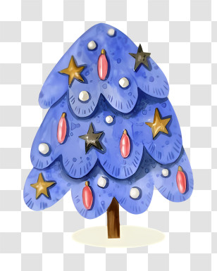 Blue Christmas Tree - Blue Christmas Tree With Ornaments Transparent PNG