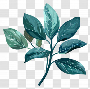 Leafy Plant - Green Leafy Botanical Branch Transparent PNG
