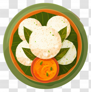 Idli - Steamed Idli With Flavorful Chutney Transparent PNG