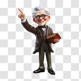 Professor - Cartoon Professor Character With Book Transparent PNG