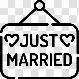Just Married - Just Married Sign With Heart Details Transparent PNG