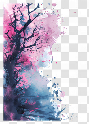 Picsart Background - Abstract Watercolor Tree Transparent PNG