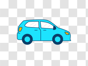 Car - Blue Cartoon Car Illustration Transparent PNG