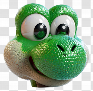 Yoshi - Green Scaled Cartoon Reptile Character Transparent PNG
