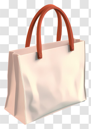 Shopping Bag - Stylish Handbag With Red Handles Transparent PNG
