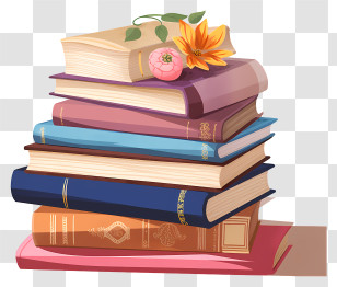 Old Books - Stack Of Books Illustration For Education And Reading Themes Transparent PNG