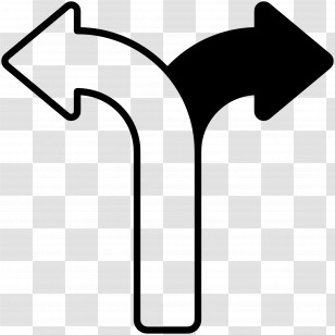 Two Direction Arrow - Split Direction Arrow Symbol Transparent PNG