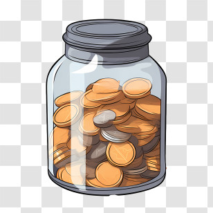 World Thrift Day - Illustration Of A Coin Jar For Savings Transparent PNG