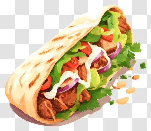 Chicken Shawarma - Delicious Shawarma Wrap Illustration Transparent PNG