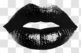 Kiss Stain - Black Stylish Lips Transparent PNG