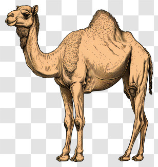 Camel - Illustration Of A Camel In Desert Style Transparent PNG