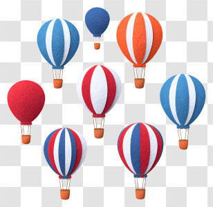 Fourth Of July Balloons - Colorful Hot Air Balloons In The Sky Transparent PNG