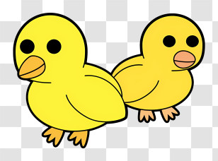 Icon - Cartoon Illustration Of Two Yellow Chicks Transparent PNG