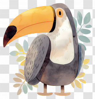 Watercolor Toucan - Toucan With Colorful Beak Cartoon Illustration Transparent PNG
